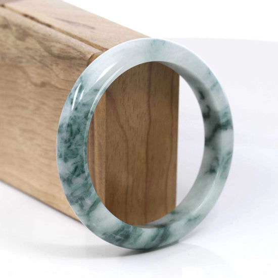 Natural Burmese Blue-green Jadeite Jade Bangle Bracelet (59.45mm)#T076