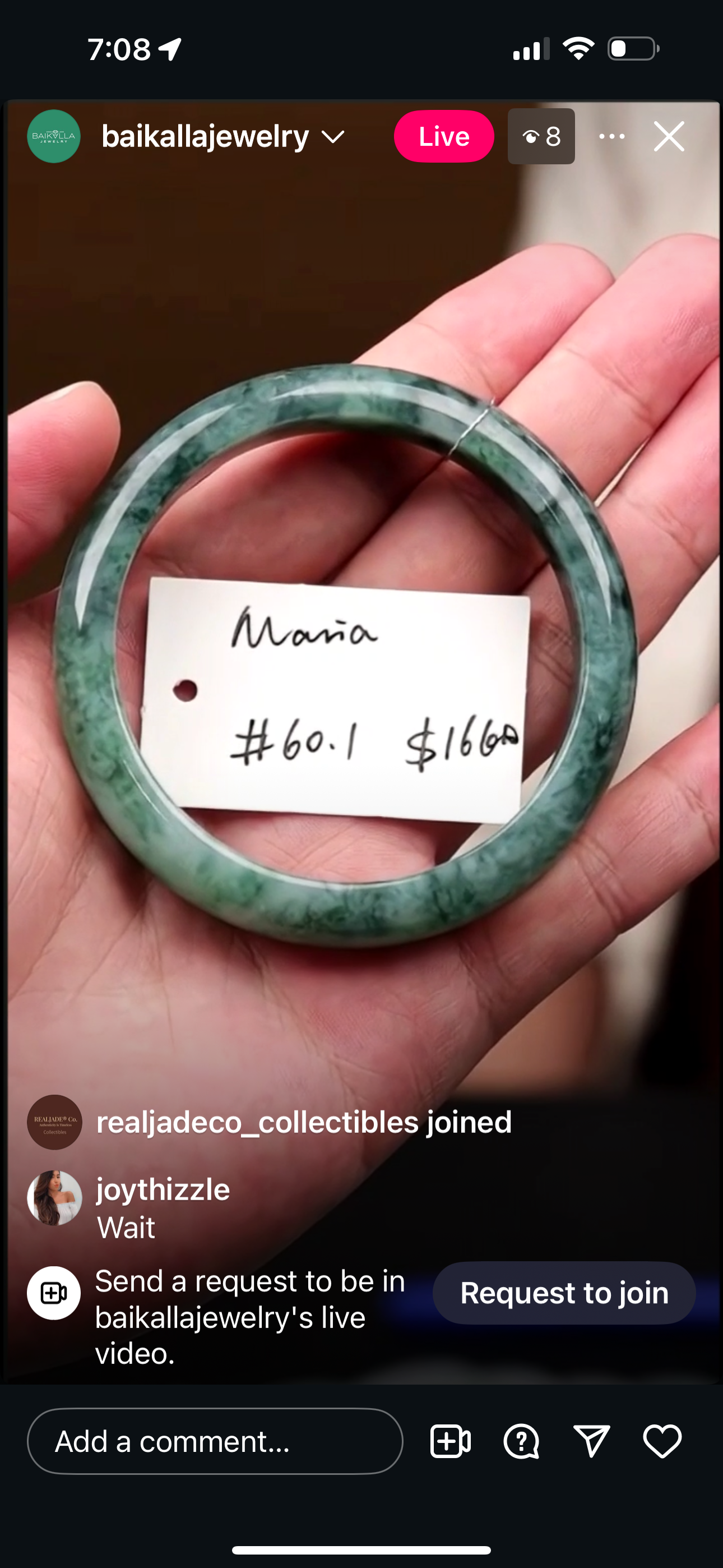 "Live" Natural Rich Green & Deep Green Flower Jadeite Jade Bangle (09/11/25)