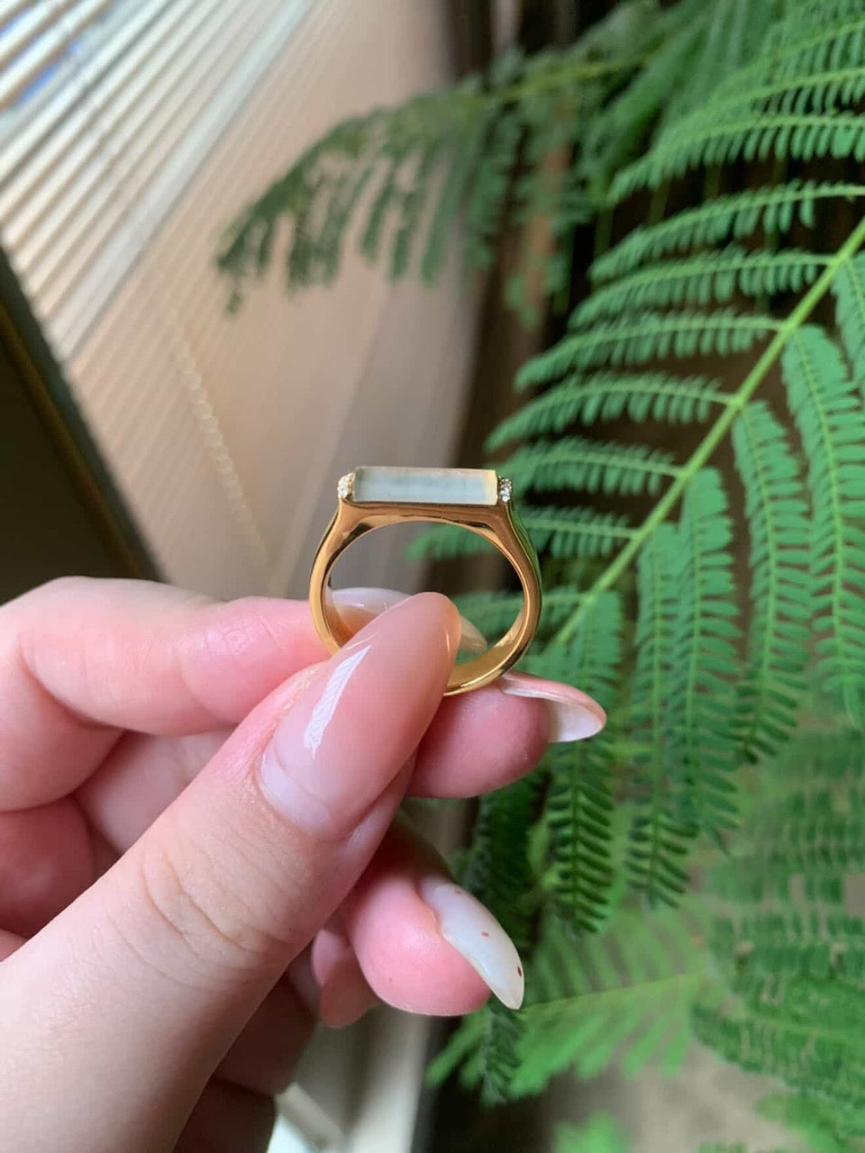 "Live" 18K Yellow Gold Resize Icy And Red Bar Rings Extra Gold