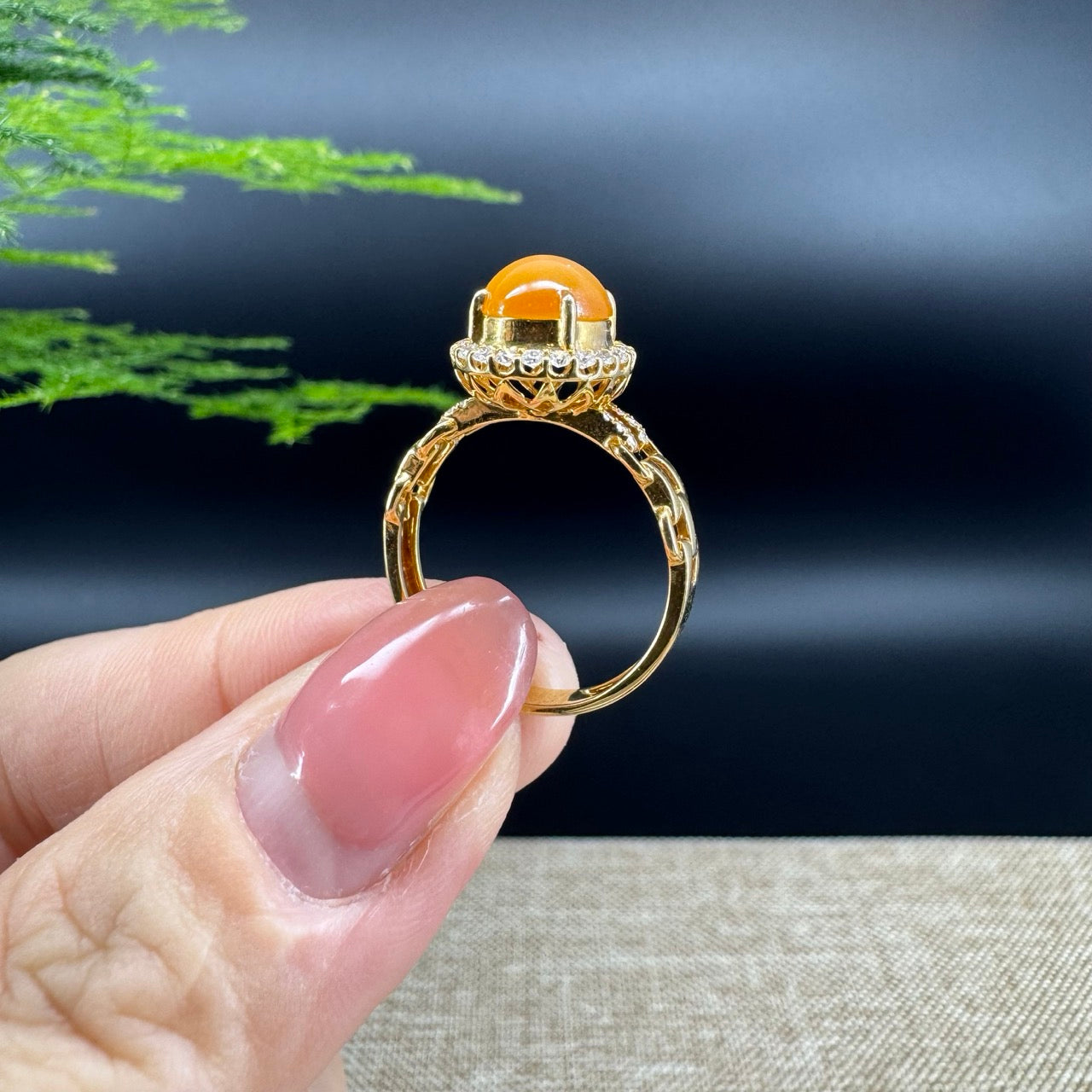 RealJade® "Signature Signet" 18K Yellow Gold Honey Yellow Jadeite Jade Classic Ring