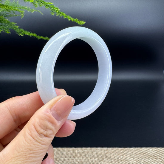 Genuine Burmese Lavender Green Jade Jadeite Bangle Bracelet (56.9mm)