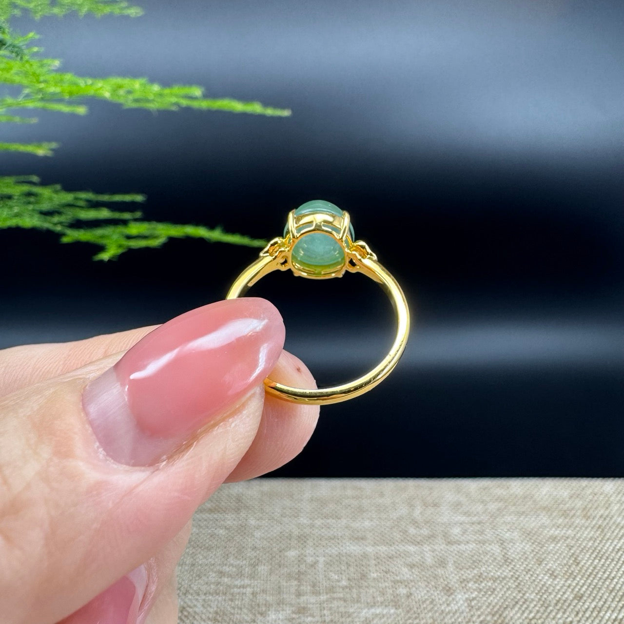 RealJade® "Signature Signet" 18K Yellow Gold Apple Green Jadeite Jade Diamonds  Ring