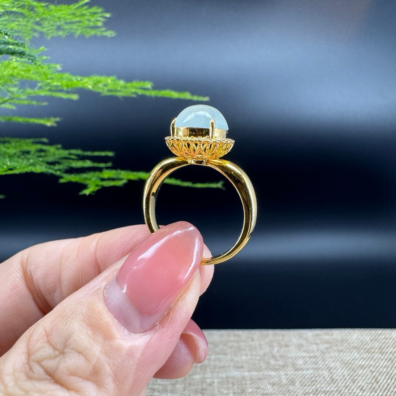 RealJade® "Signature Signet" 18K Yellow Gold Icy Jadeite Jade Diamonds Ring