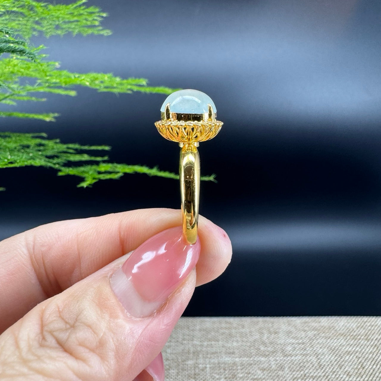 RealJade® "Signature Signet" 18K Yellow Gold Icy Jadeite Jade Diamonds Ring