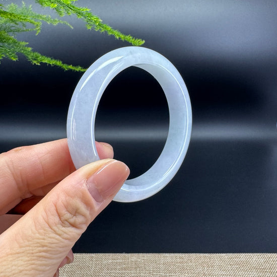 Genuine Burmese Lavender Green Jade Jadeite Bangle Bracelet ( 56.1mm )