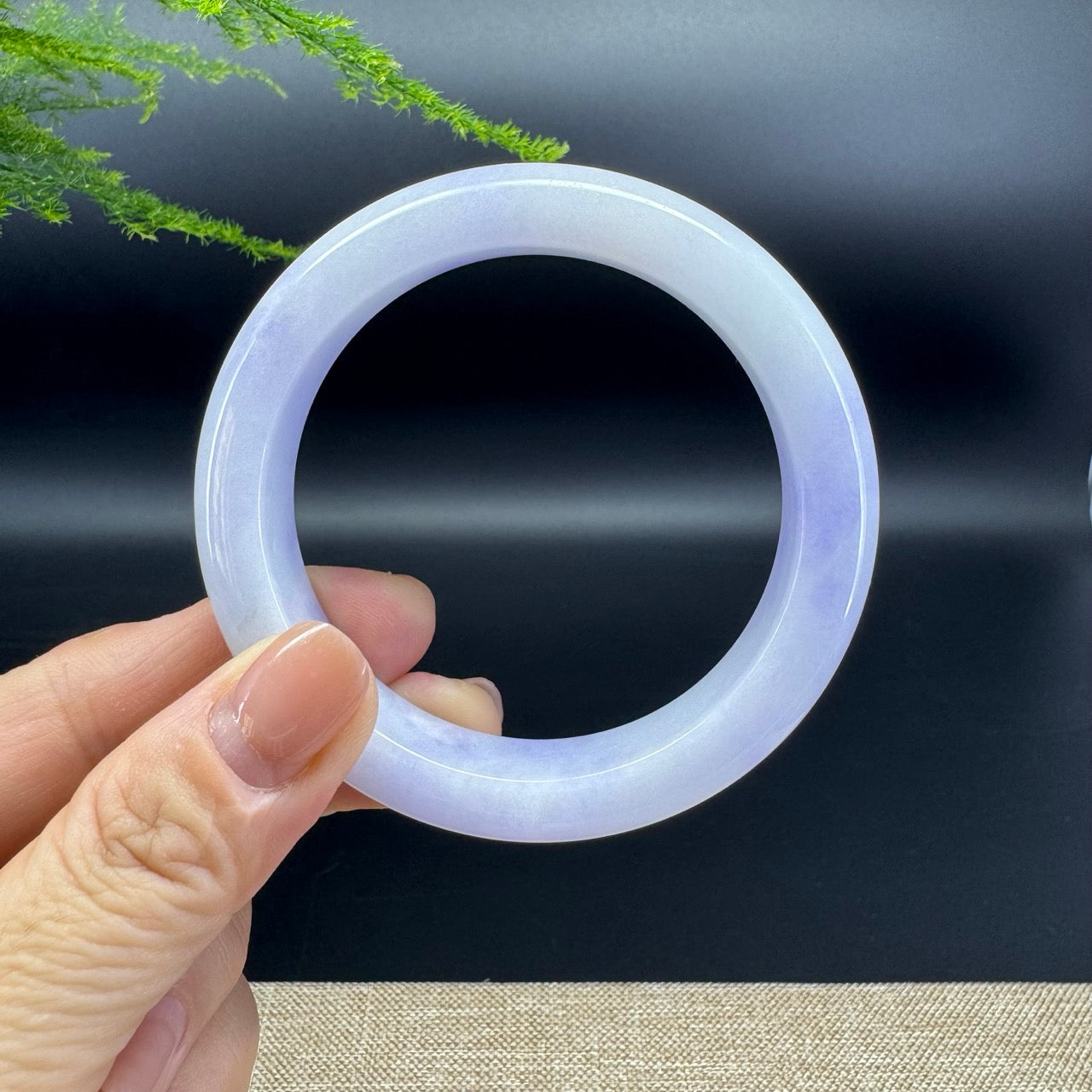 Genuine Burmese Lavender Jade Jadeite Bangle Bracelet (56.5mm)