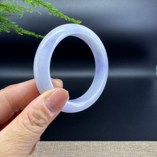 Genuine Burmese Lavender Jade Jadeite Bangle Bracelet (56.5mm)