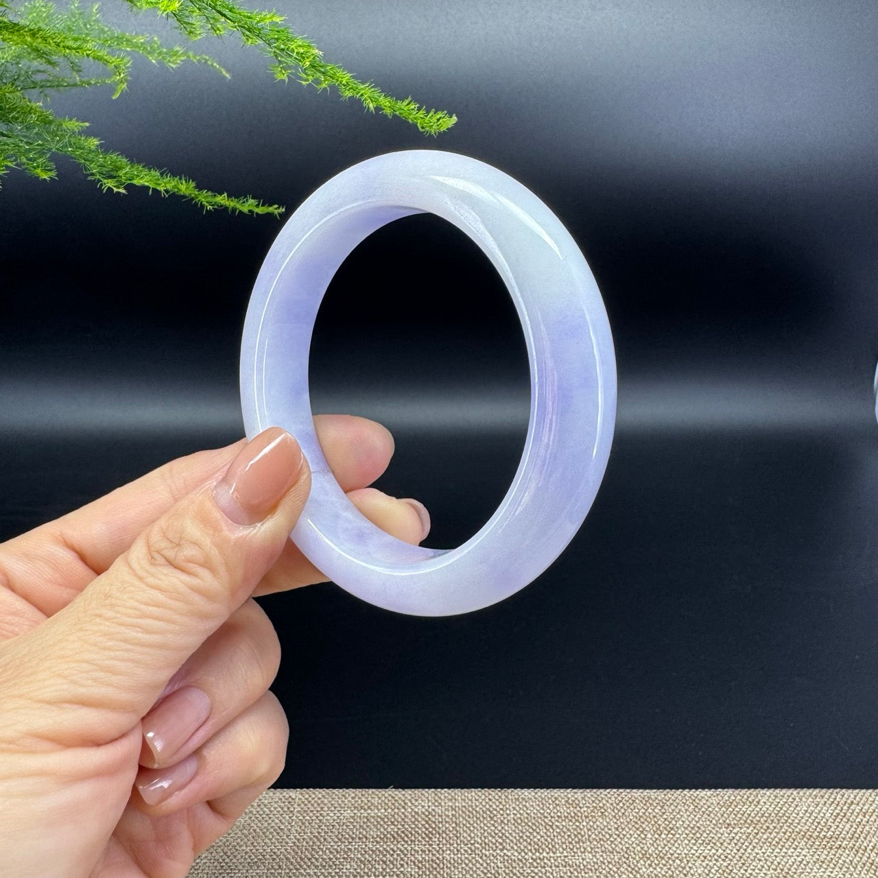 Genuine Burmese Lavender Jade Jadeite Bangle Bracelet (56.5mm)