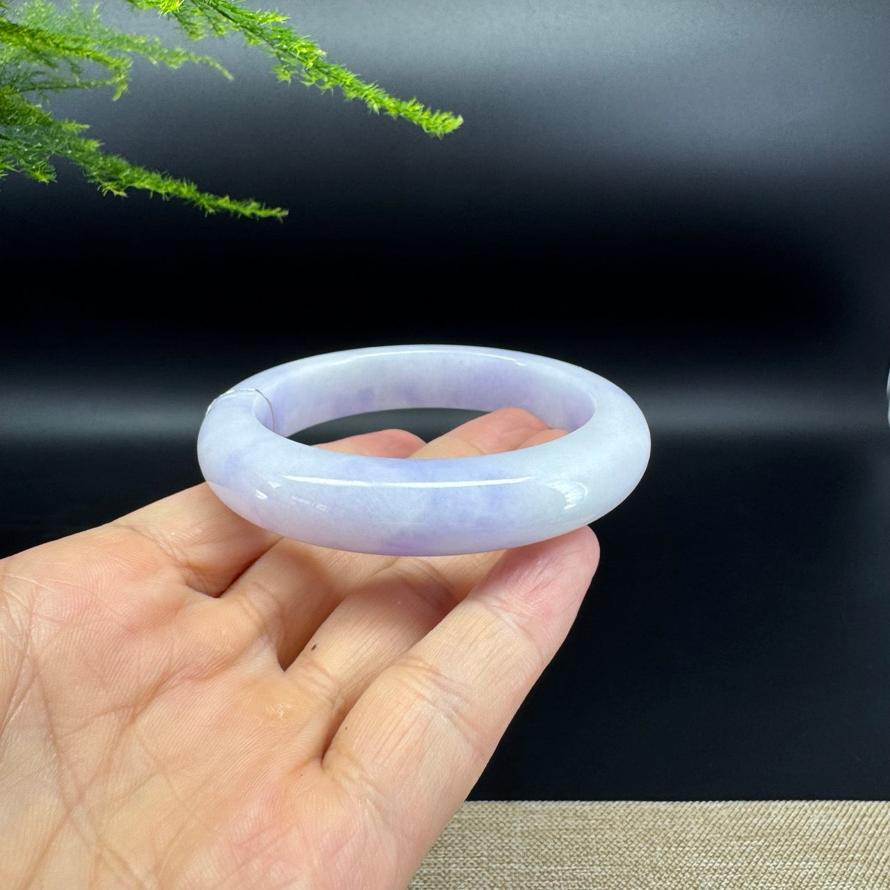 Genuine Burmese Lavender Jade Jadeite Bangle Bracelet (56.5mm)