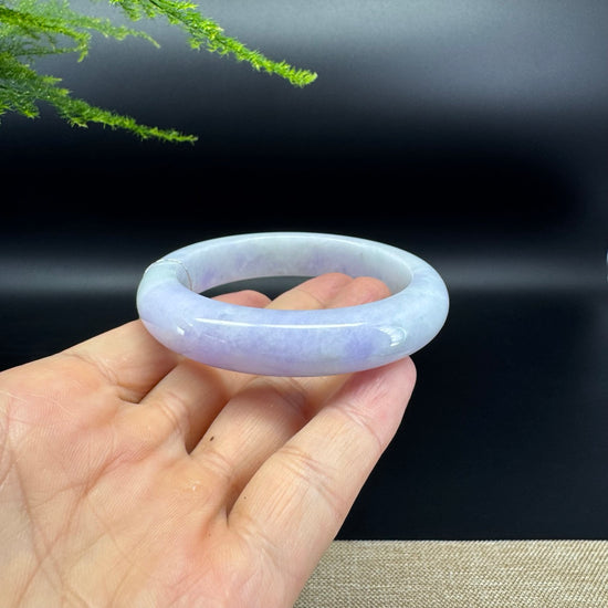 Genuine Burmese Lavender Green Jade Jadeite Bangle Bracelet (56.2mm)