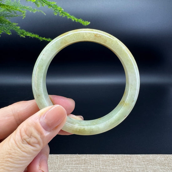 Genuine Burmese Honey Yellow Jade Jadeite Bangle Bracelet ( 56.5mm )