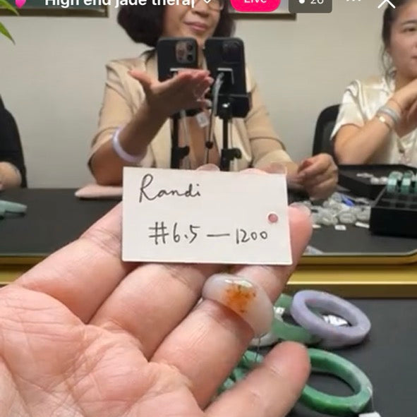 "Live" Natural Icy Sajin Jadeite Jade Ring(06/12/26)