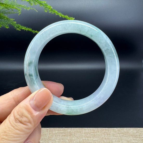 Genuine Burmese Blue Green Jade Jadeite Bangle Bracelet ( 56.3mm )