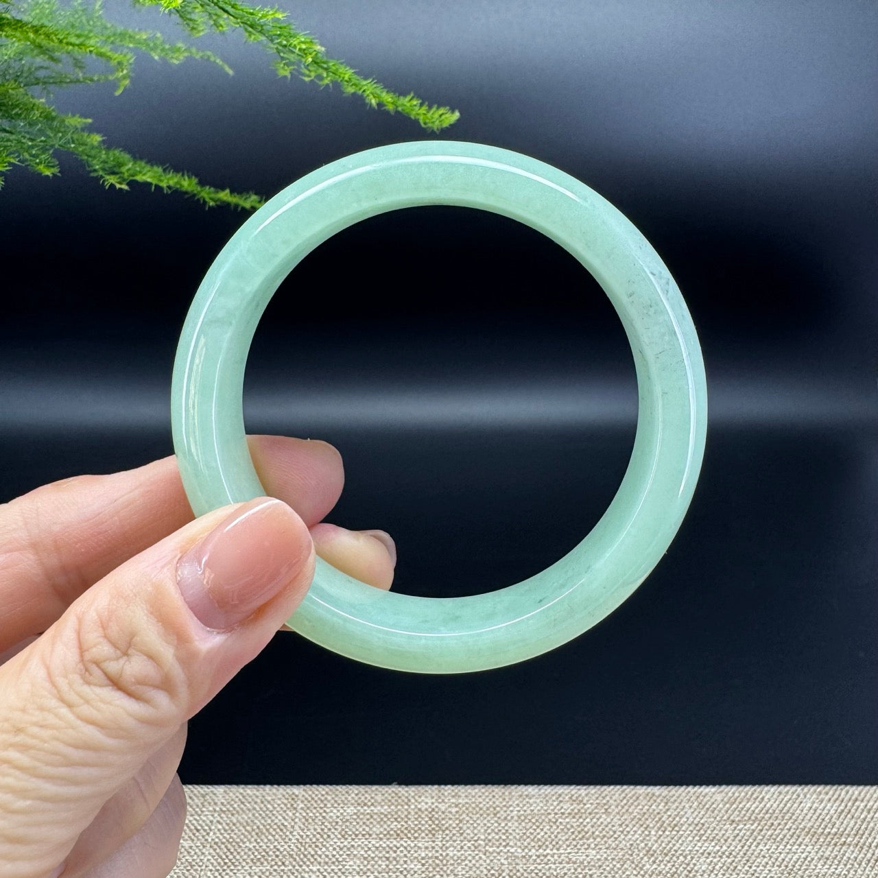 Genuine Burmese Green Jade Jadeite Bangle Bracelet (56.4mm )