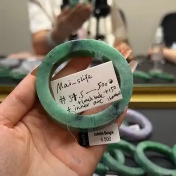 "Live" Natural Forest Green Jadeite Jade Comfor Fit Bangle(Final)(06/12/2026)