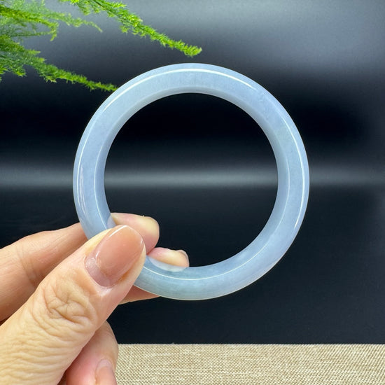 Genuine Burmese Grayish Purple Jade Jadeite Bangle Bracelet ( 56.9mm )