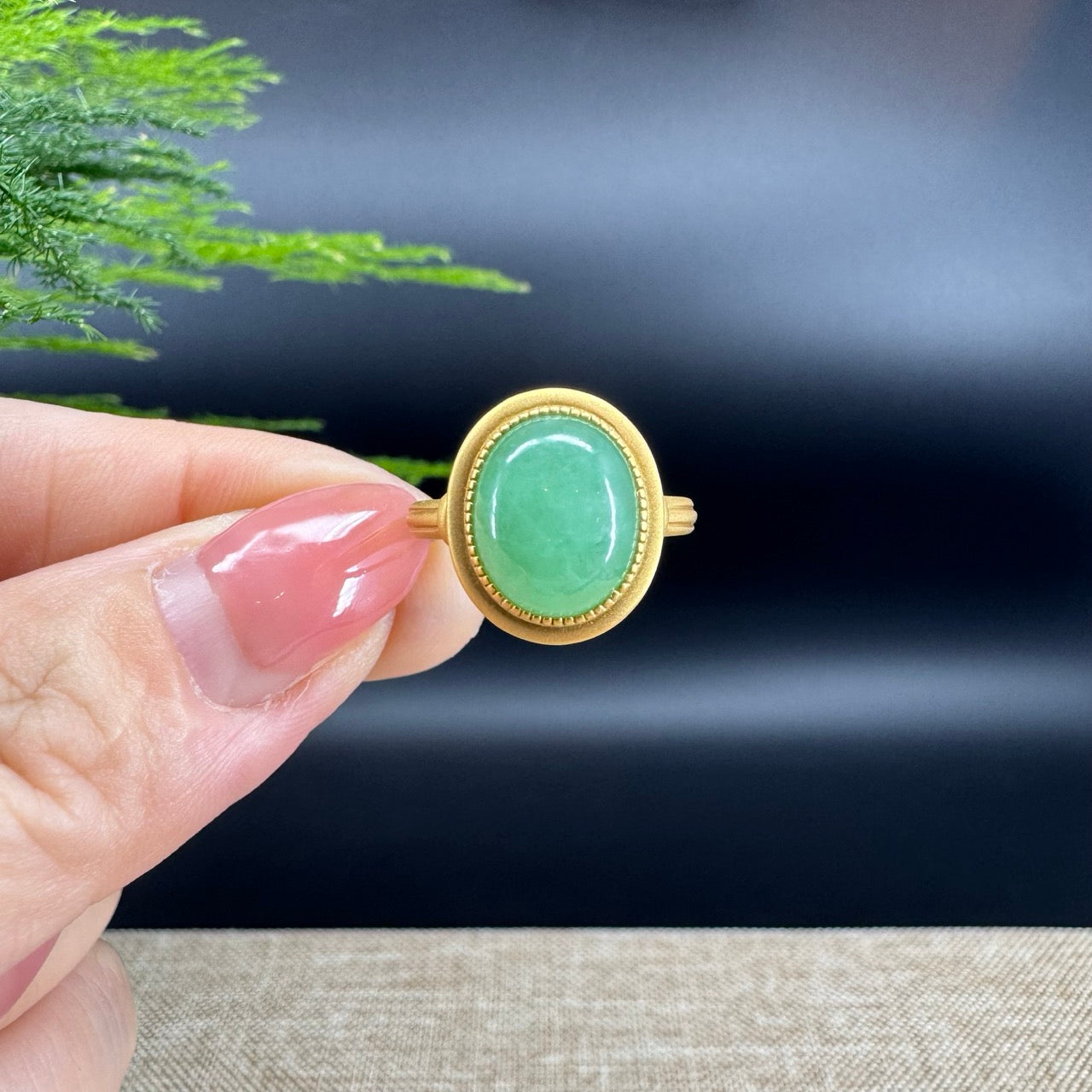 RealJade® "Signature Signet" 18K Yellow Gold Imperial Jadeite Jade Classic Ring