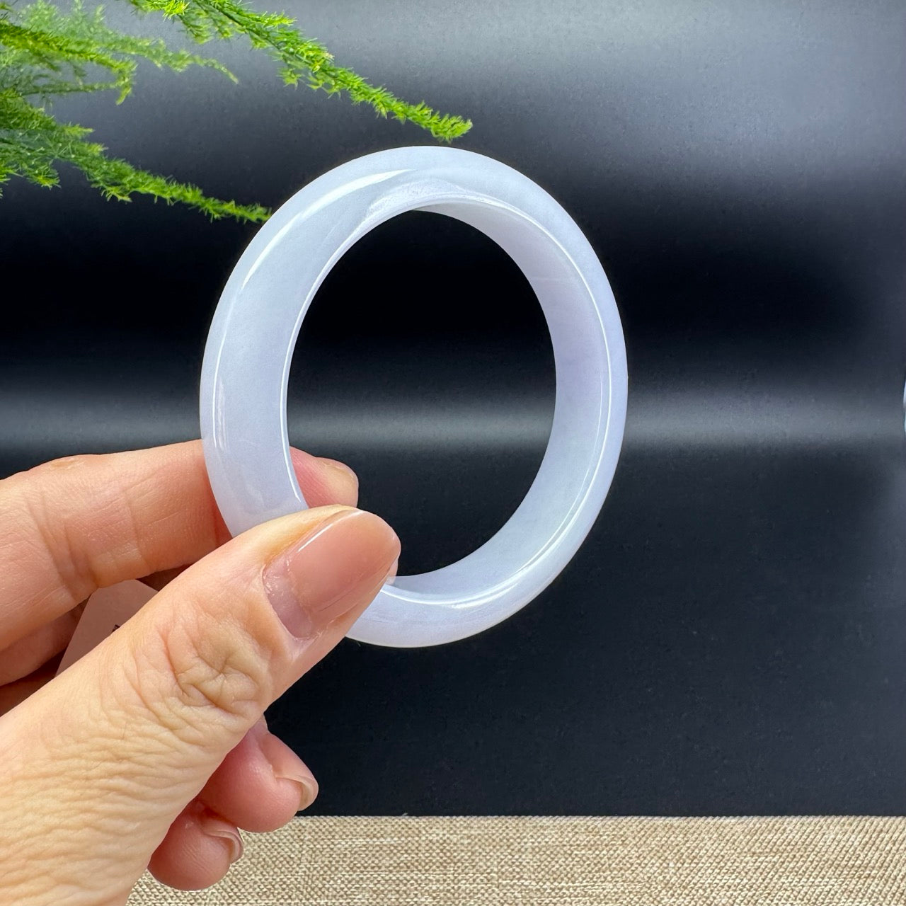 Genuine Burmese Lavender Jade Jadeite Bangle Bracelet (56.5mm)