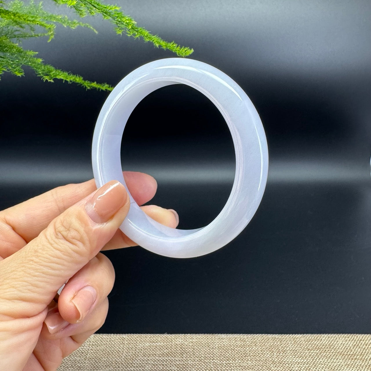 Genuine Burmese Lavender Jade Jadeite Bangle Bracelet (56.5mm)