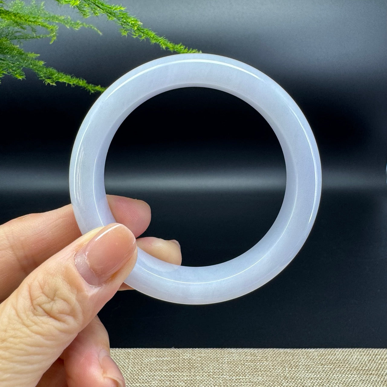 Genuine Burmese Lavender Jade Jadeite Bangle Bracelet (56.5mm)