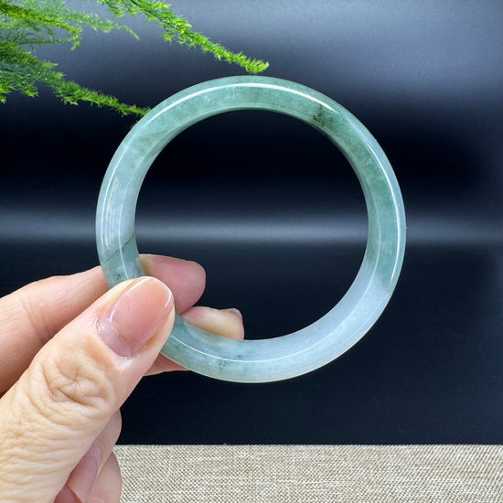 Genuine Burmese Oil Green Jade Jadeite Bangle Bracelet ( 56.7mm )