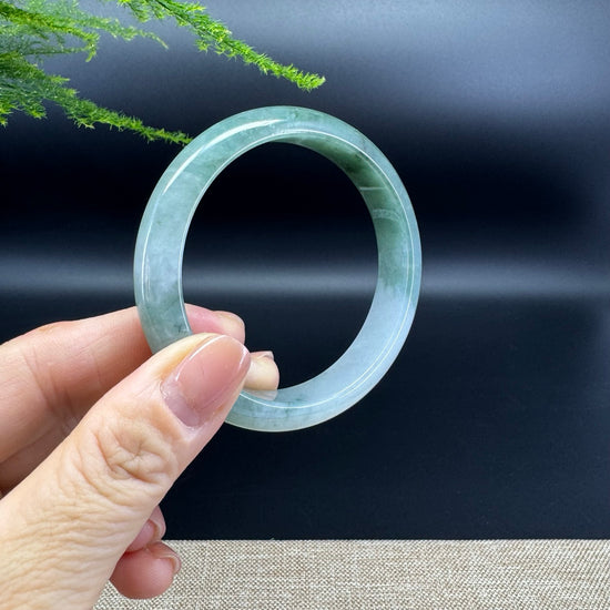 Genuine Burmese Oil Green Jade Jadeite Bangle Bracelet ( 56.7mm )