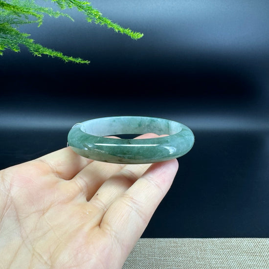 Genuine Burmese Oil Green Jade Jadeite Bangle Bracelet ( 56.7mm )