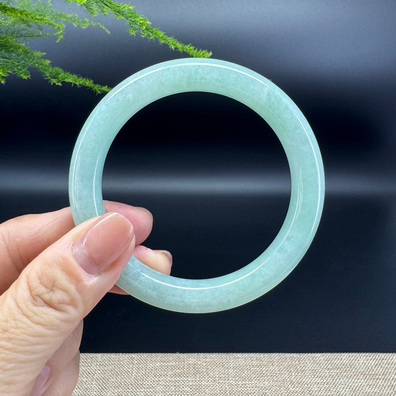 Genuine Burmese Apple Green Jade Jadeite Bangle Bracelet ( 56.3mm )