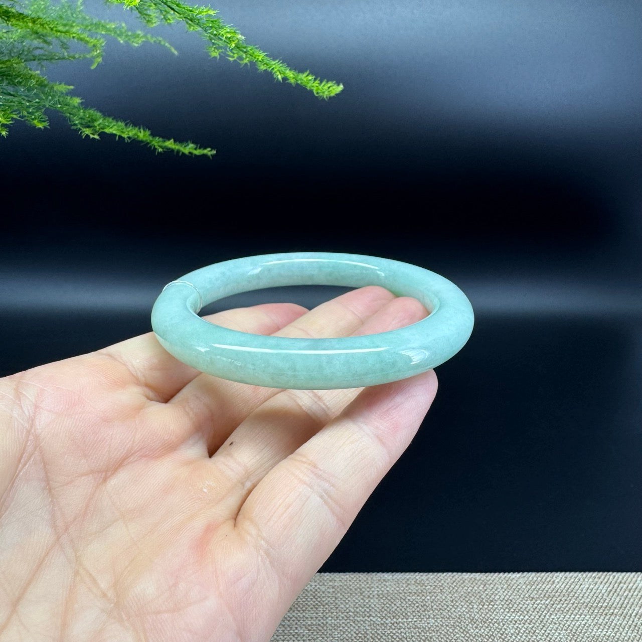 Genuine Burmese Apple Green Jade Jadeite Bangle Bracelet ( 56.3mm )