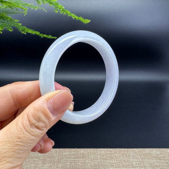 Genuine Burmese Lavender Green Jade Jadeite Bangle Bracelet ( 56.7mm )