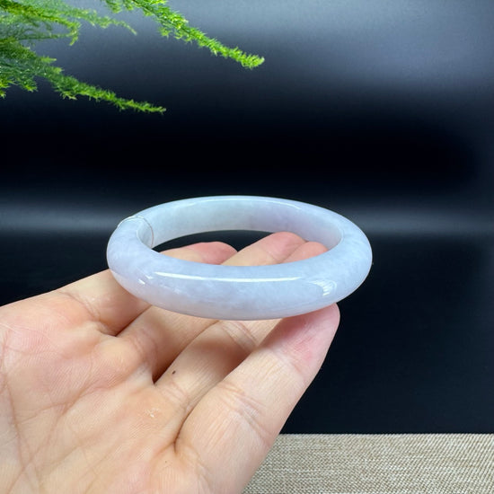Genuine Burmese Lavender Green Jade Jadeite Bangle Bracelet ( 56.7mm )