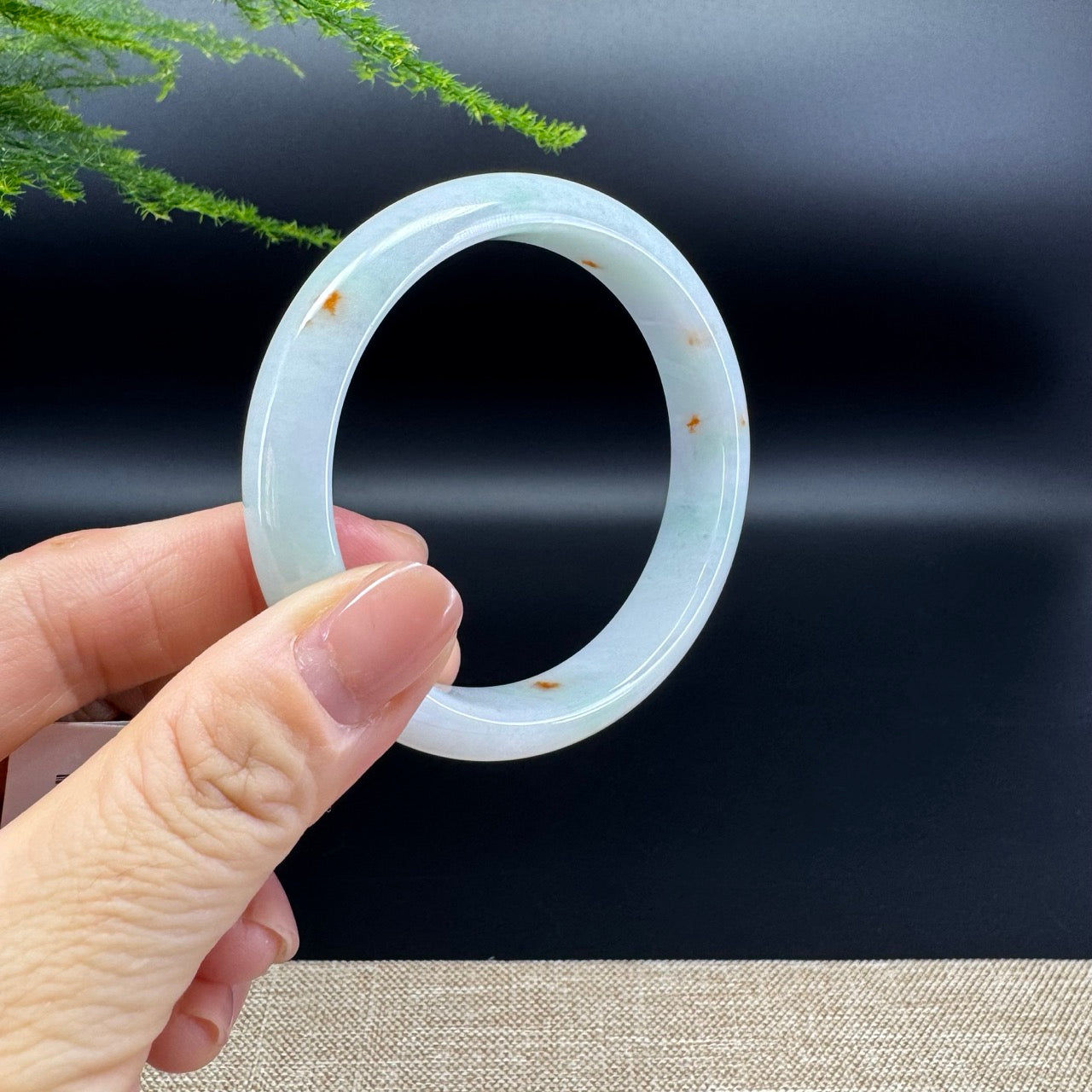 Genuine Burmese Icy Green Jade Jadeite Bangle Bracelet ( 56.9mm )