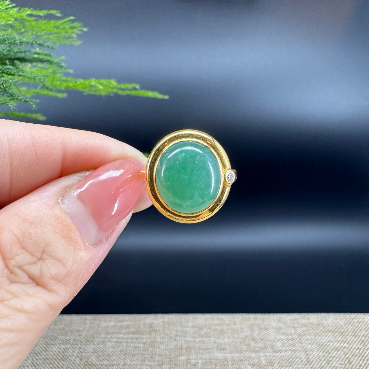 RealJade® "Signature Signet" 18K Yellow Gold  Imperial Jadeite Jade Classic Ring
