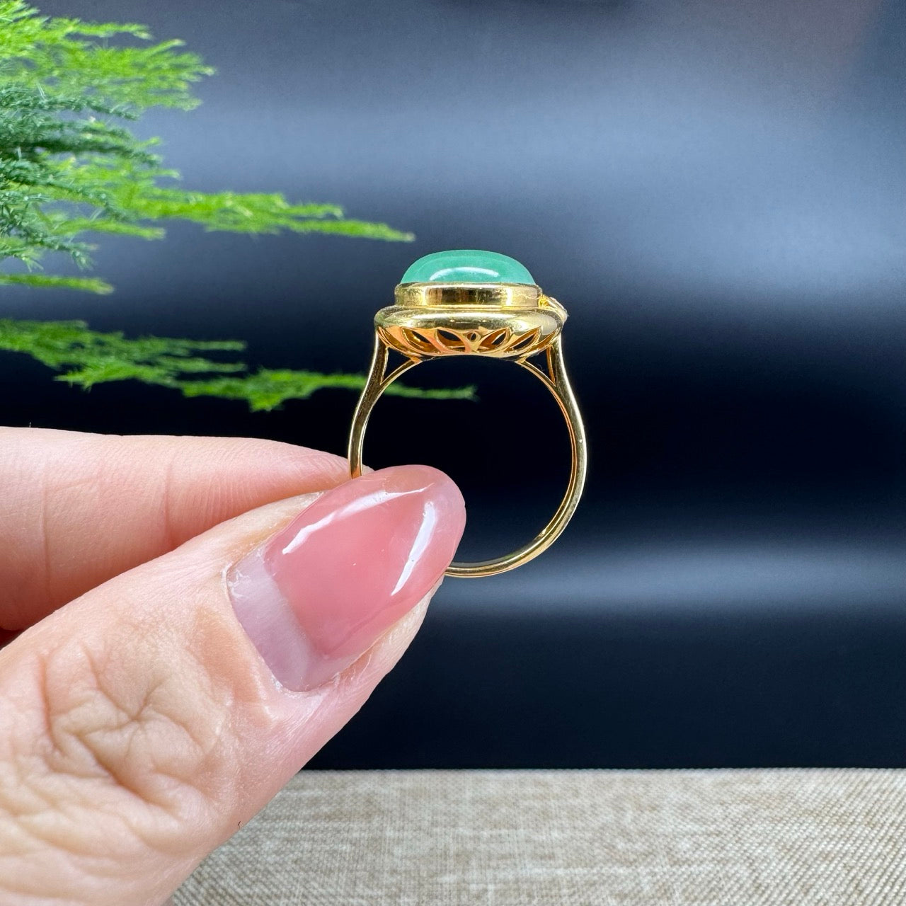 RealJade® "Signature Signet" 18K Yellow Gold  Imperial Jadeite Jade Classic Ring