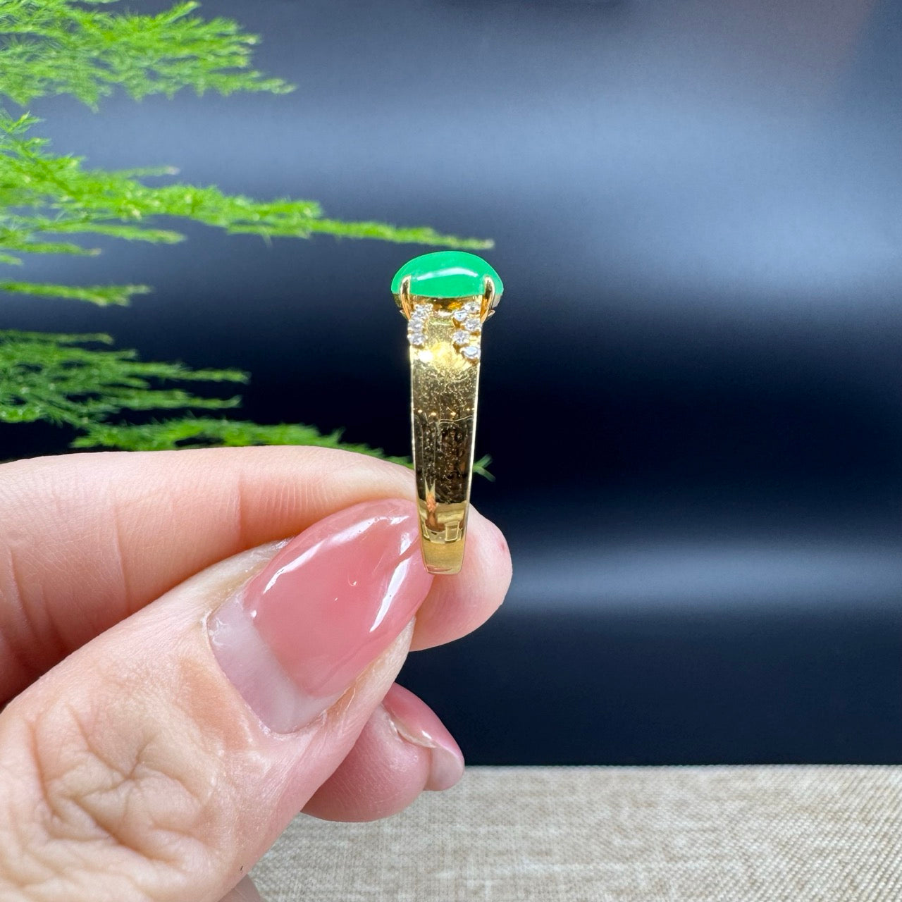 RealJade® "Signature Signet" 18K Yellow Gold  Imperial Jadeite Jade Classic Ring