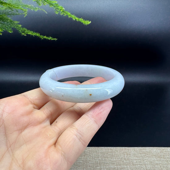 Genuine Burmese Icy Lavender Green Jade Jadeite Bangle Bracelet ( 56.2mm )