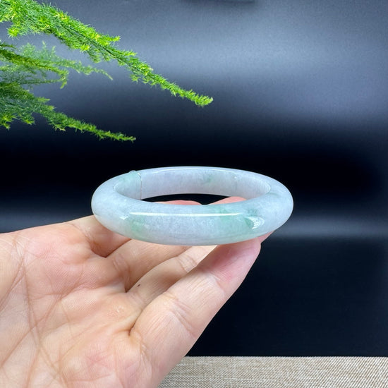 Genuine Burmese Icy Green Jade Jadeite Bangle Bracelet ( 56.6mm )