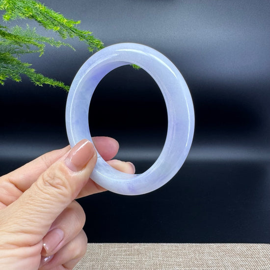 Genuine Burmese Lavender Jade Jadeite Bangle Bracelet ( 56.2mm )