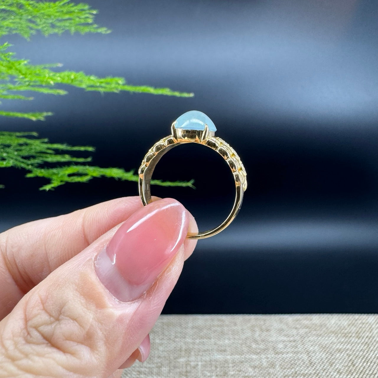 RealJade® "Signature Signet" 18K Yellow Gold Icy Jadeite Jade Diamonds Ring