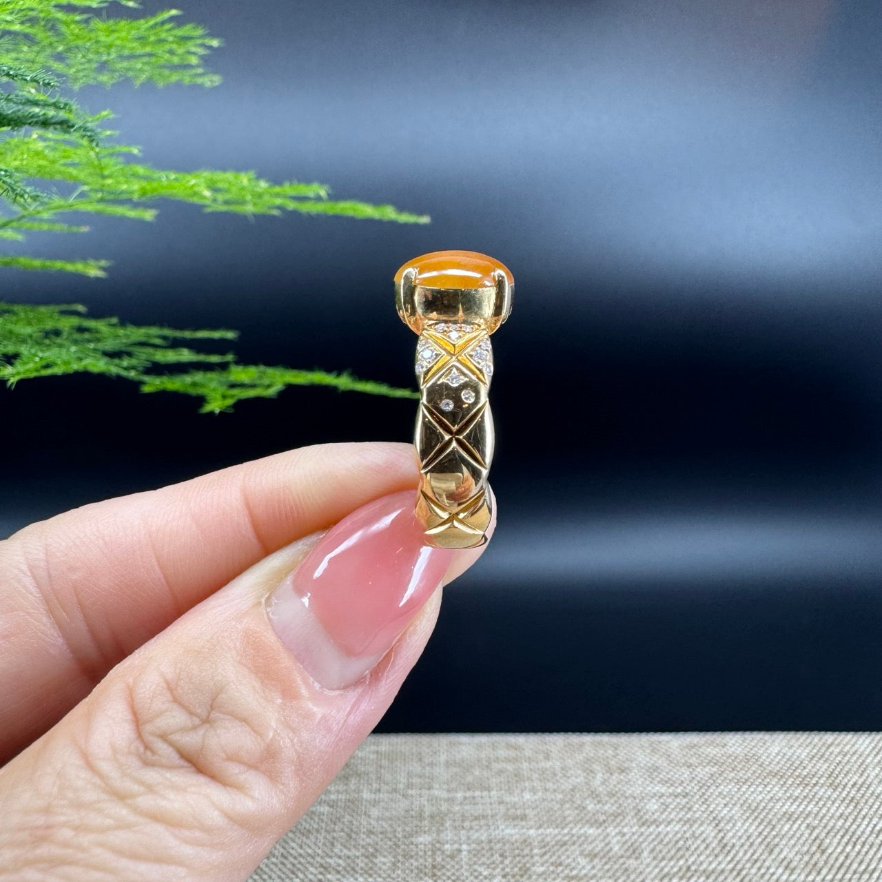 RealJade® "Signature Signet" 18K Yellow Gold Honey Yellow Jadeite Jade Classic Ring