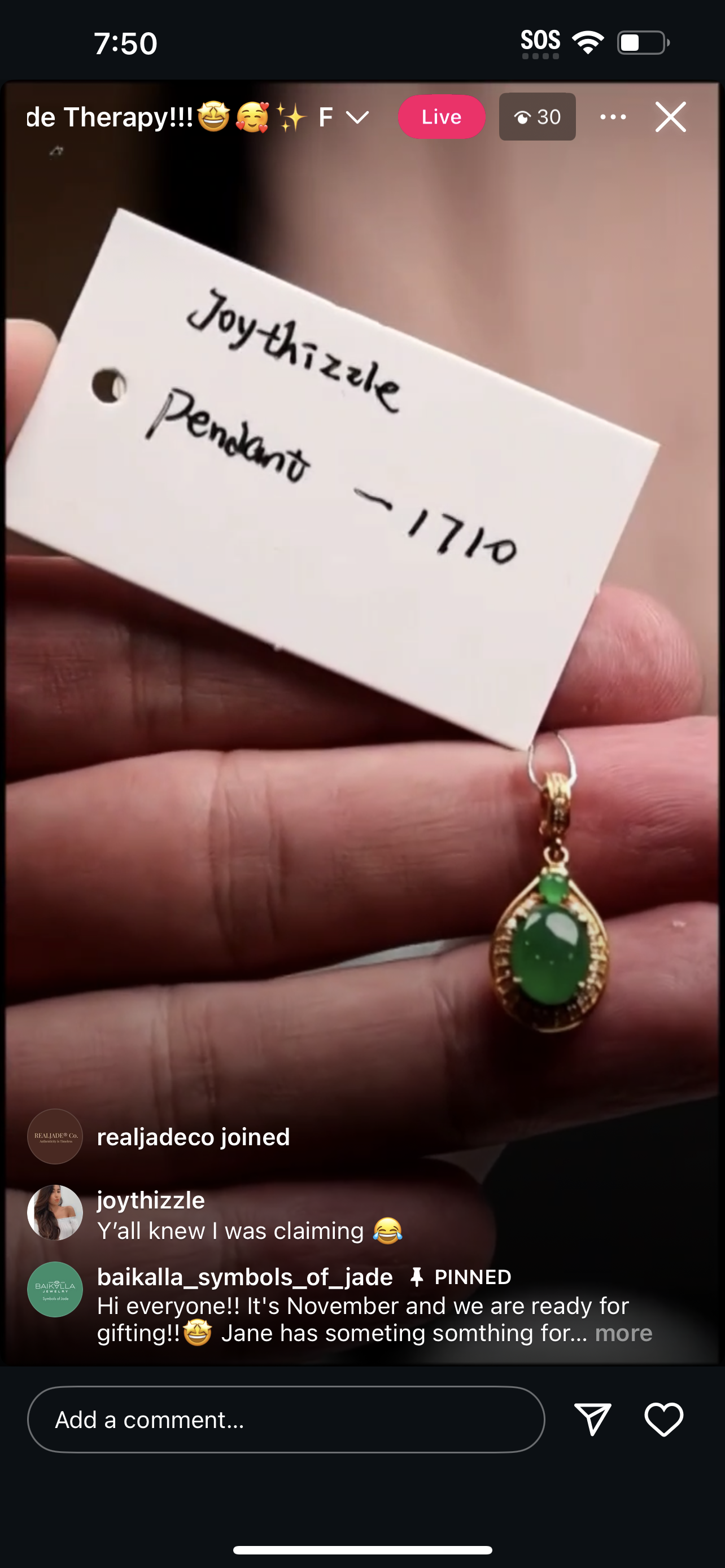 "Live" 18ky Gold Natural Icy Rich Green Jadeite Jade Pendant w/ Natural Diamonds (11/03/25)