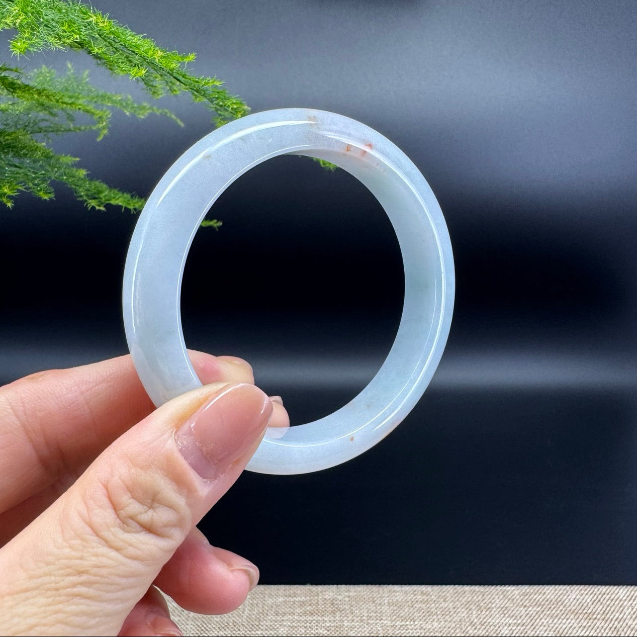 Genuine Burmese Icy Green Jade Jadeite Bangle Bracelet ( 56.1mm )