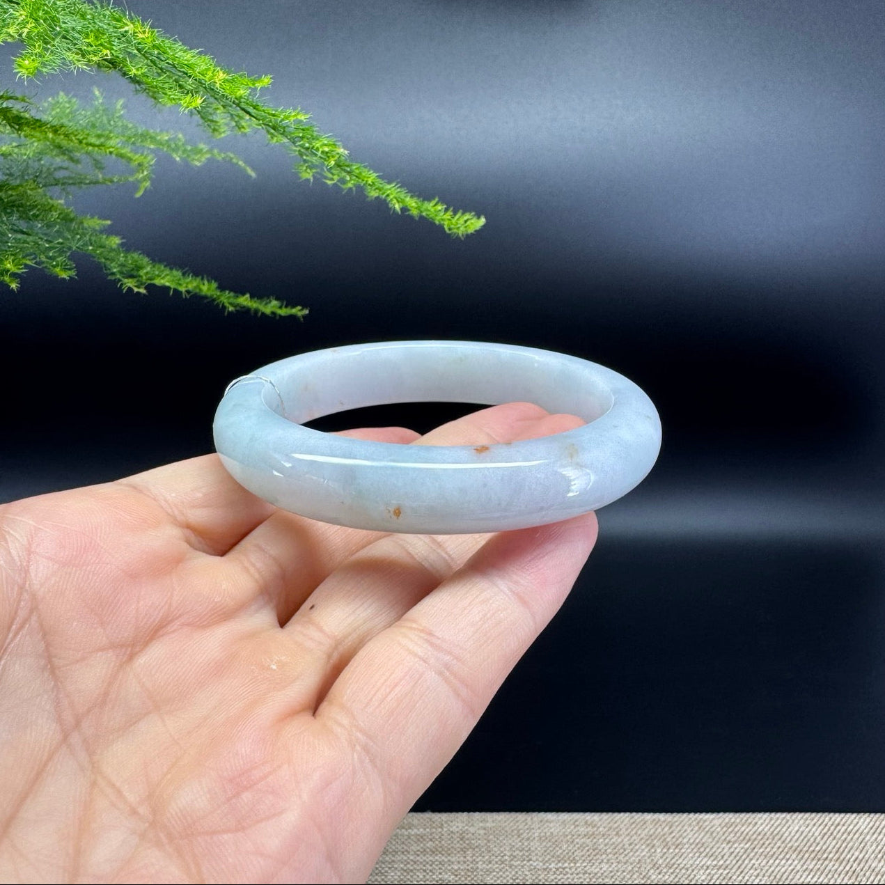 Genuine Burmese Icy Green Jade Jadeite Bangle Bracelet ( 56.1mm )