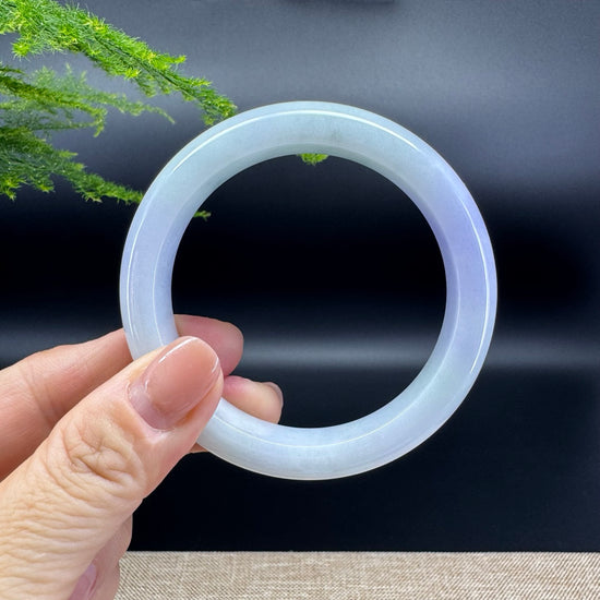 Genuine Burmese Lavender Green Jade Jadeite Bangle Bracelet ( 56mm )