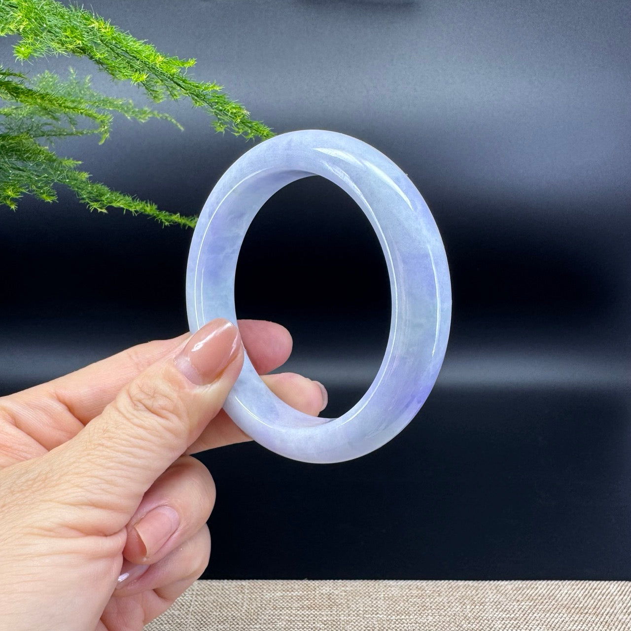 Genuine Burmese Lavender Jade Jadeite Bangle Bracelet (56.9mm)