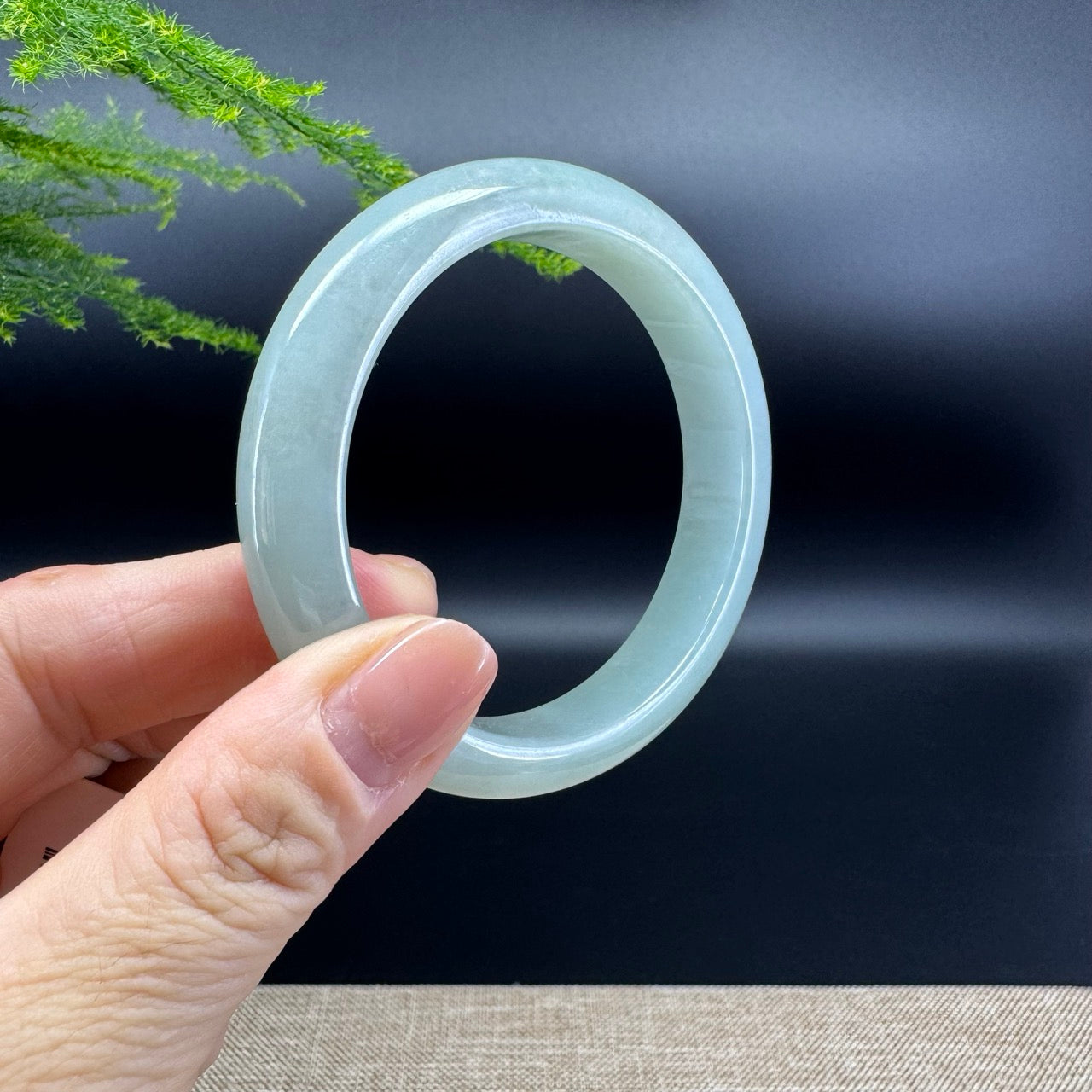 Genuine Burmese Green Jade Jadeite Bangle Bracelet ( 56.7mm )