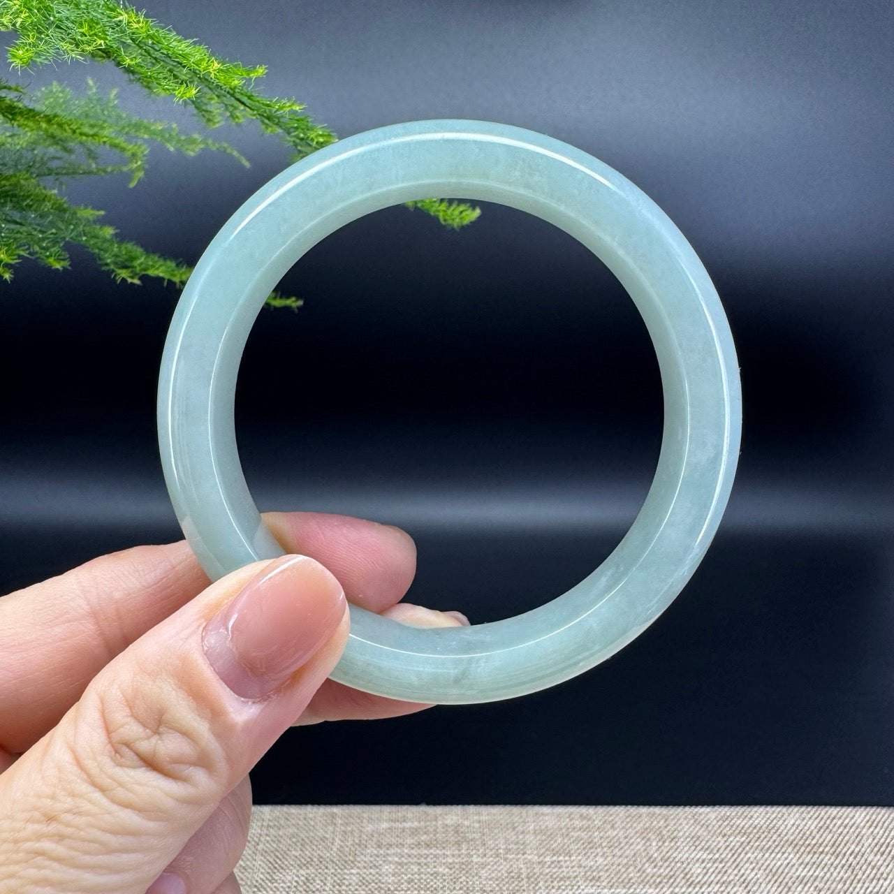 Genuine Burmese Green Jade Jadeite Bangle Bracelet ( 56.7mm )
