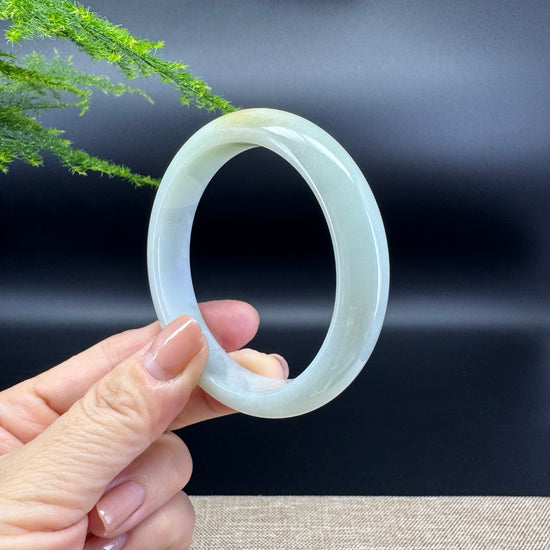 Genuine Burmese Yellow Green Jade Jadeite Bangle Bracelet ( 56.9mm )