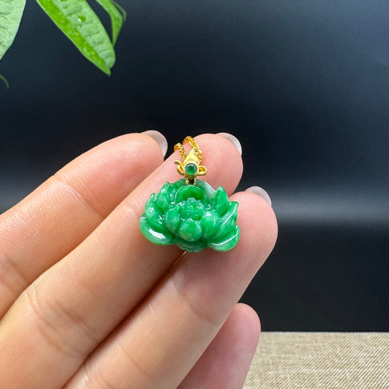 jade lotus plant Lavender Jadeite Jade Lucky KouKou Pendant