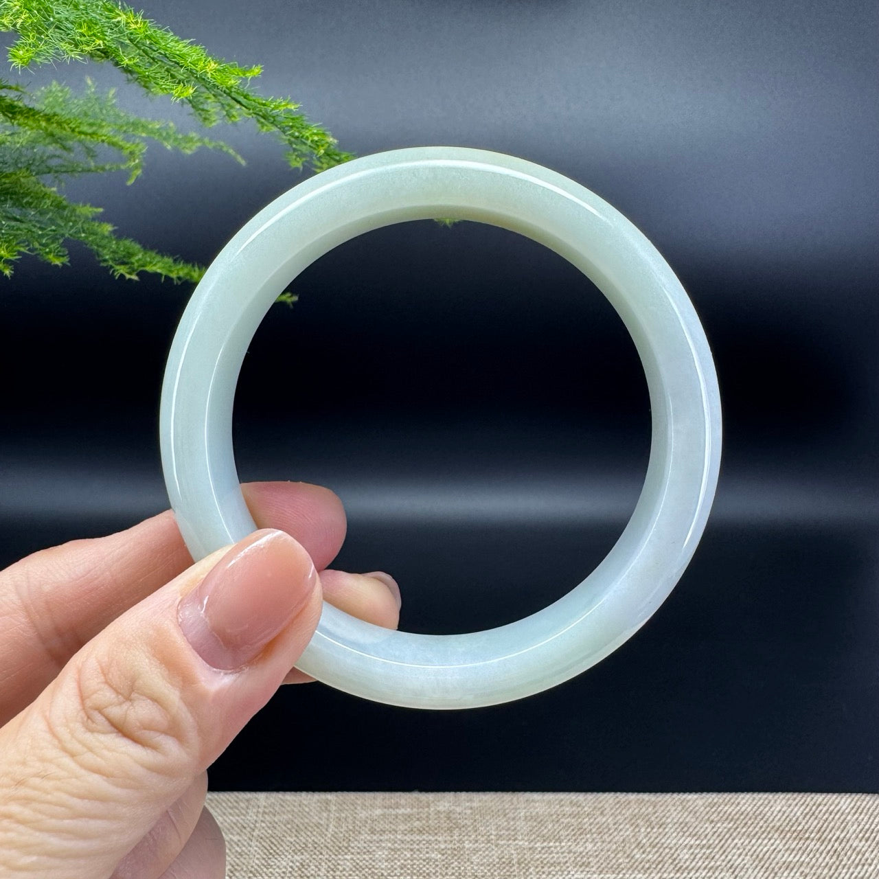 Genuine Burmese Yellow Green Jade Jadeite Bangle Bracelet ( 56.9mm )